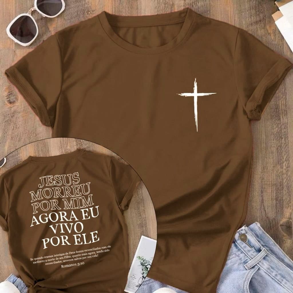 Camiseta Premium Unissex 100% Algodão Vivo Por Ele Envio Imediato