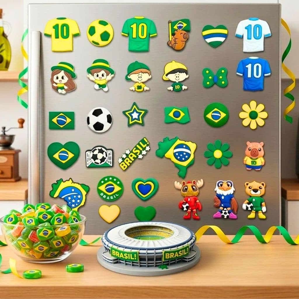 Ímãs de Geladeira / Ímãs Decorativos – Copa do Mundo / Torcida do Brasil - Decoração e Lembrancinhas