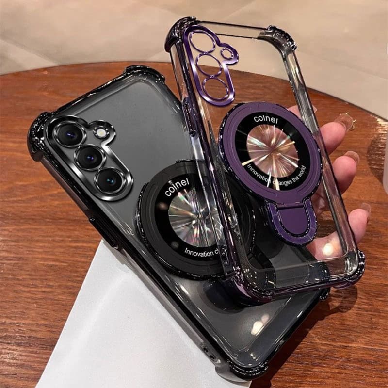 Luxuoso Suporte Anti-Queda Capa Para Samsung A07 A17 A37 A57 A06 A16 A26 A36 A56 A05S A15 A25 A35 A55 5G/4G TPU Caso