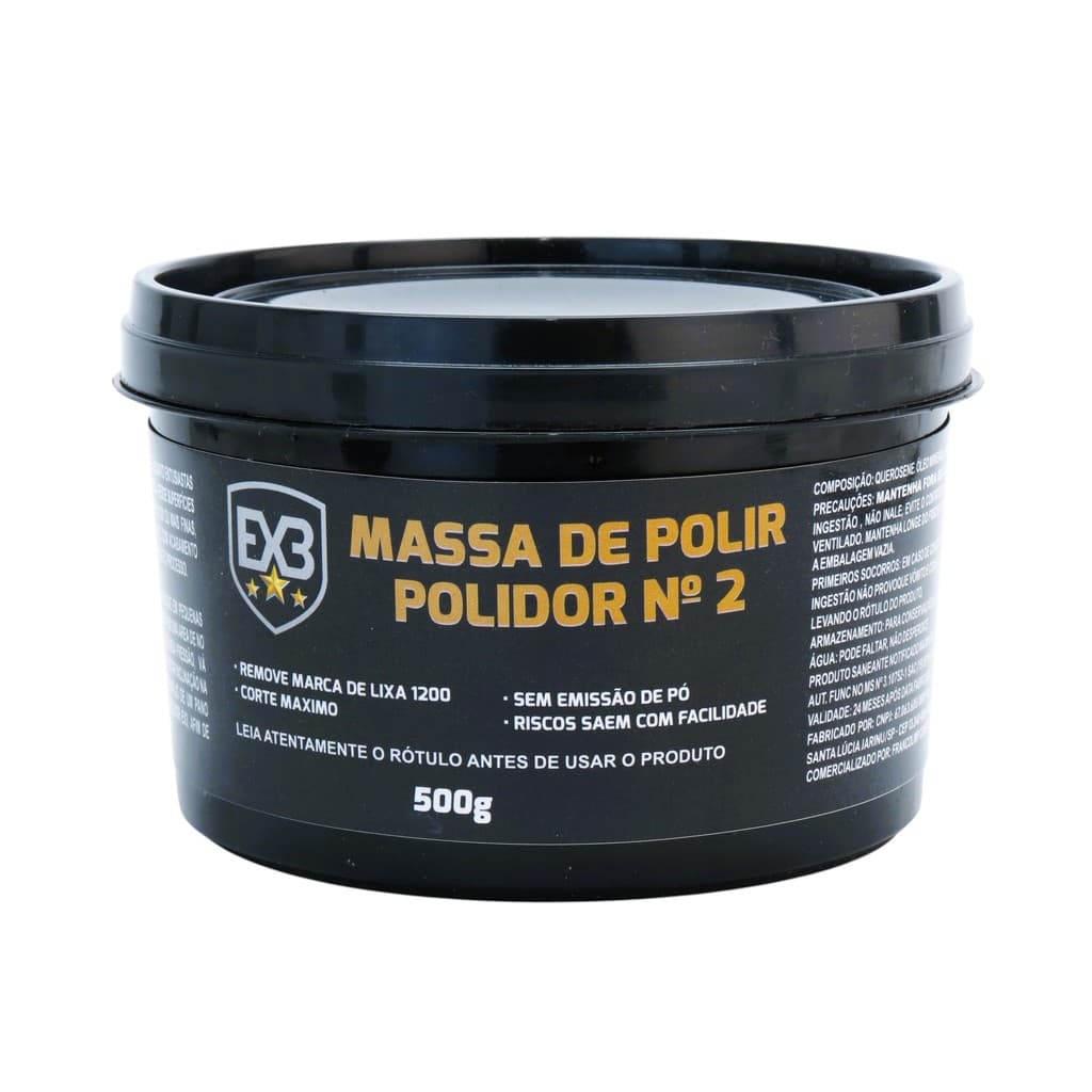 Massa De Polir Nº2 500g Corte Máximo Remove Lixa 1200