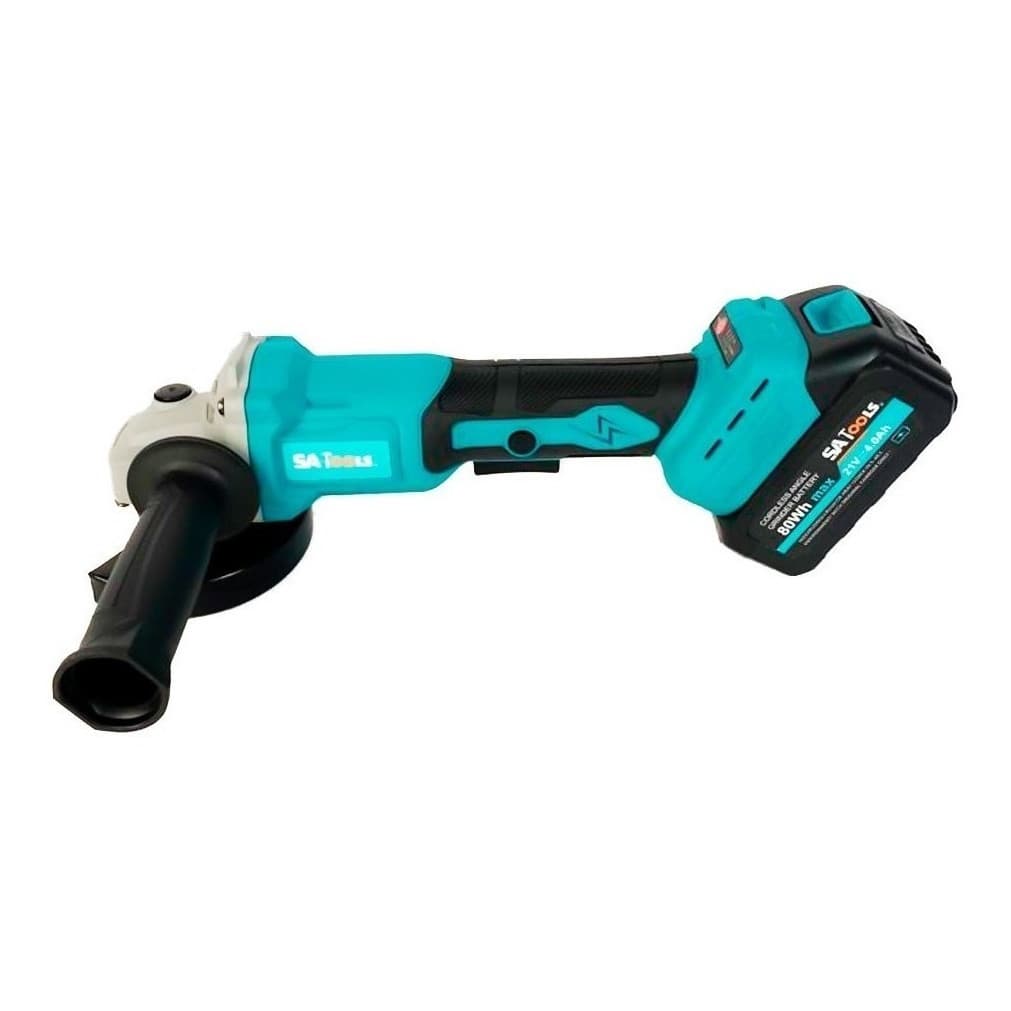 Esmerilhadeira Angular Sem Fio SA Tools SA100 21V Azul-turquesa Diâmetro 100mm
