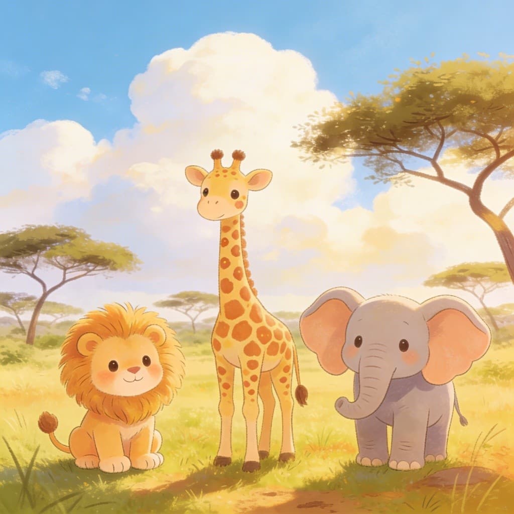 Tapete Decorativo 100x140cm Antiderrapante Sala, Quarto e Escritório Colorido Safari Infantil