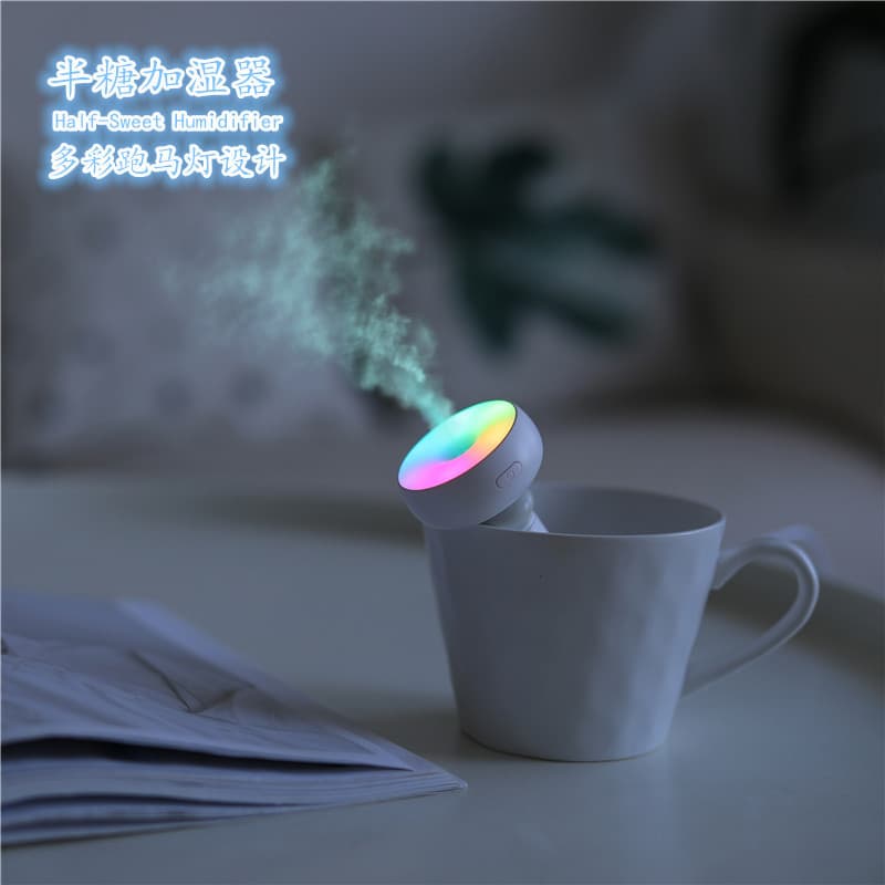Novo umidificador colorido usb doméstico silencioso garrafa de água Mineral grande Volume nevoeiro Donut umidificador