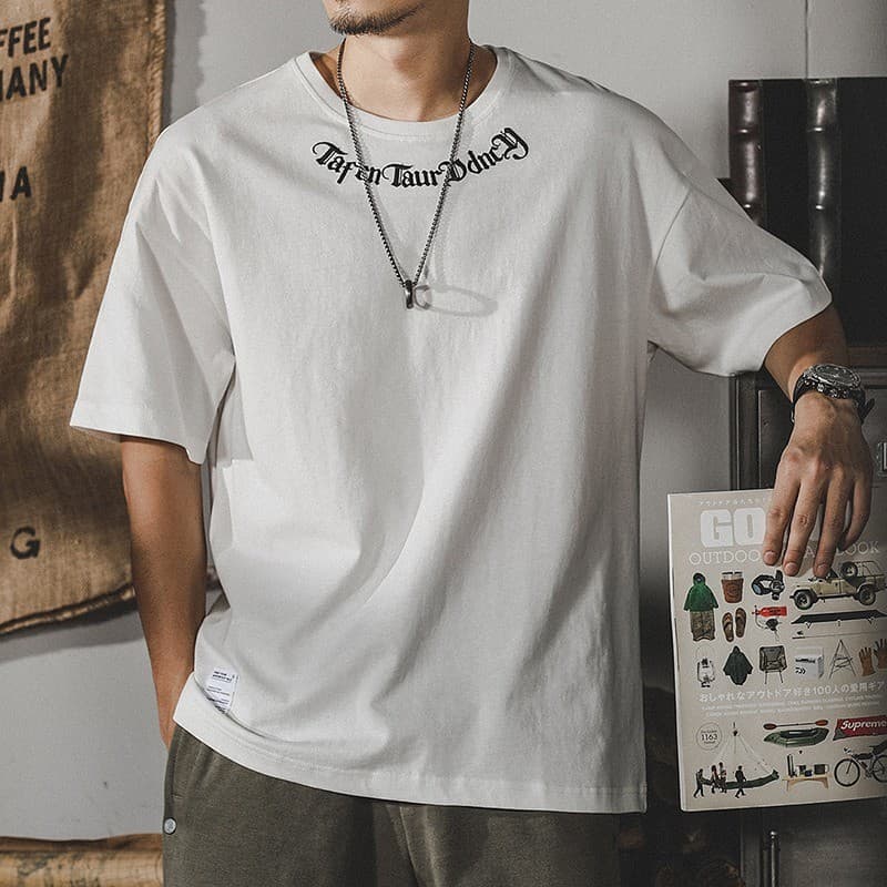Extra grande tamanho 150kg americano Retro manga curta camiseta masculina verão Street Wear puro algodão pesado solto me