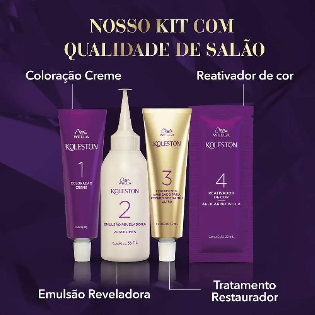 Tinta de Cabelo Tintura Wella Koleston Creme Cor 20 - Preto