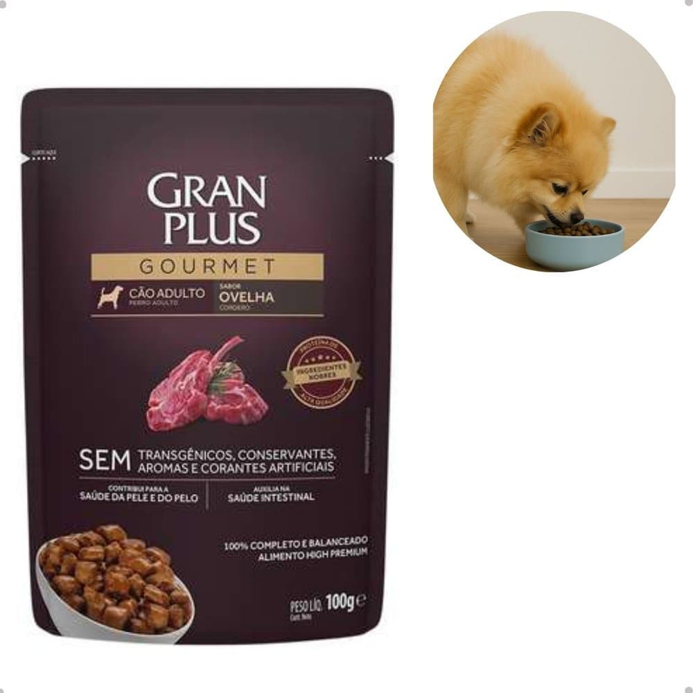 Ração Úmida GranPlus Gourmet Sachê Ovelha para Cães Adultos