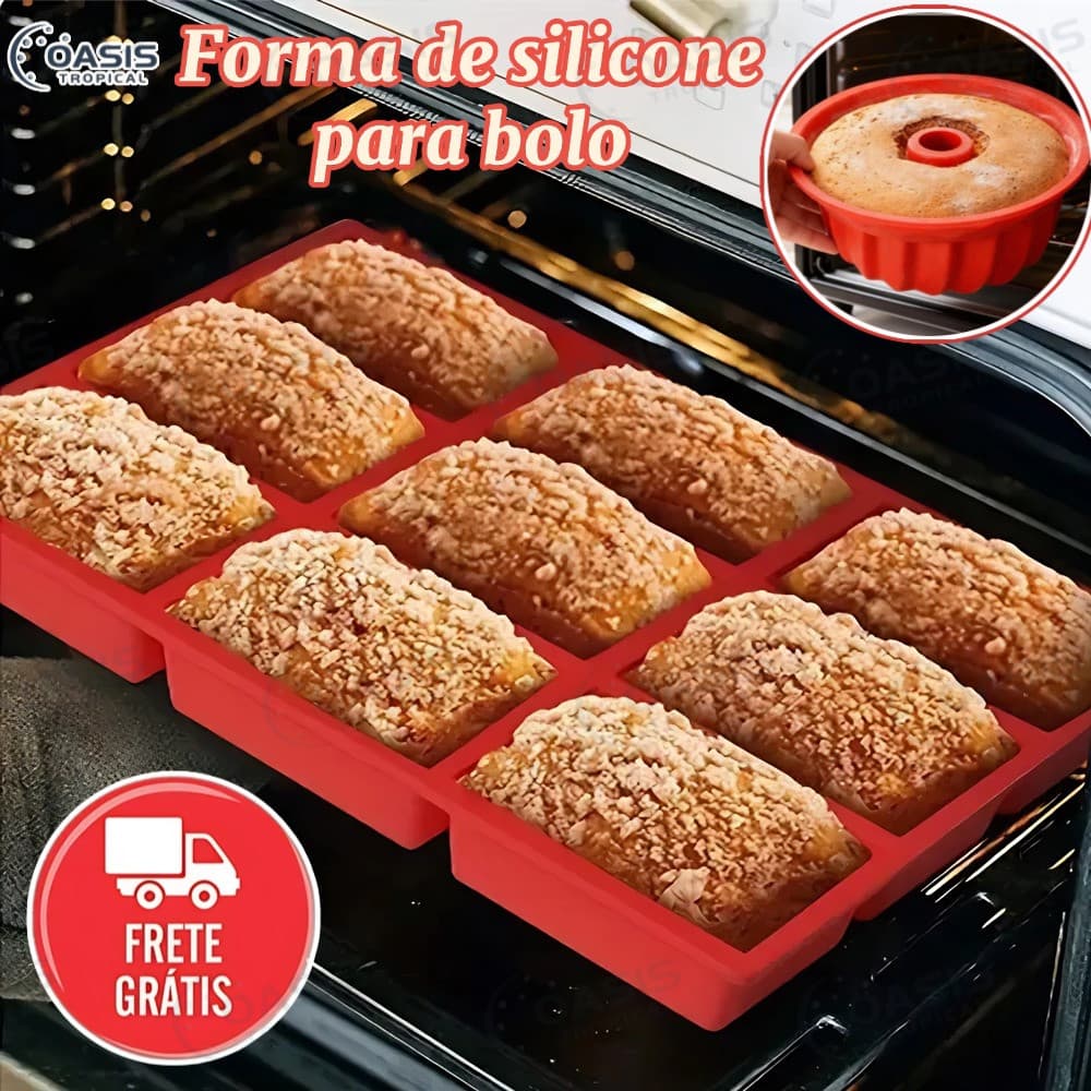 Forma de Silicone para Bolo Espiral - Antiaderente e Reutilizável | Forma de Bolo com Buraco Central para Festas e Lanch