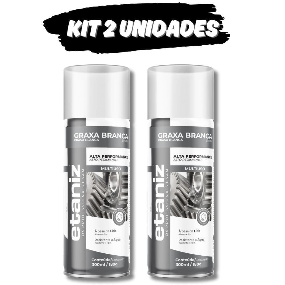 Kit 2 Graxa Branca De Lítio Sprays 300ml Etaniz Envio Hiper Expresso
