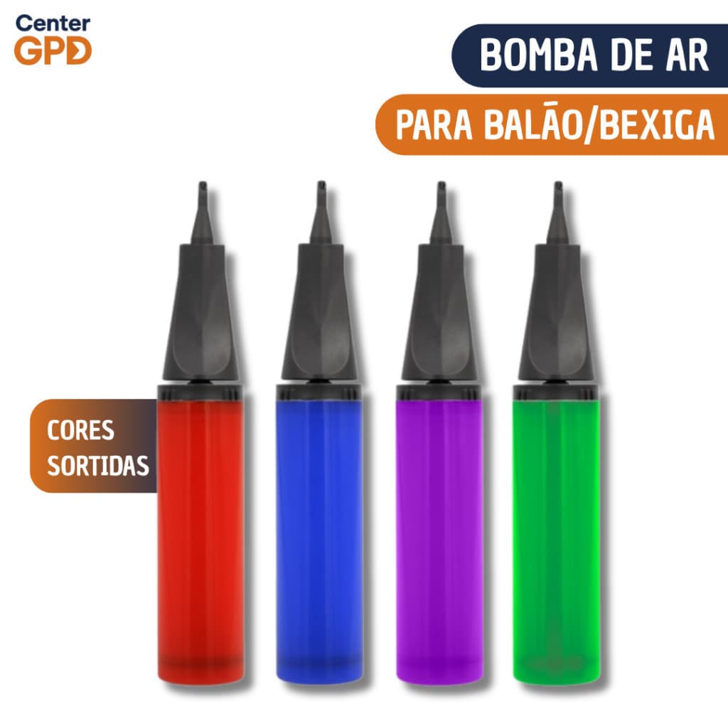 Bomba de Ar para Balão e Bexiga | Cores Sortidas - Decoração para Festa