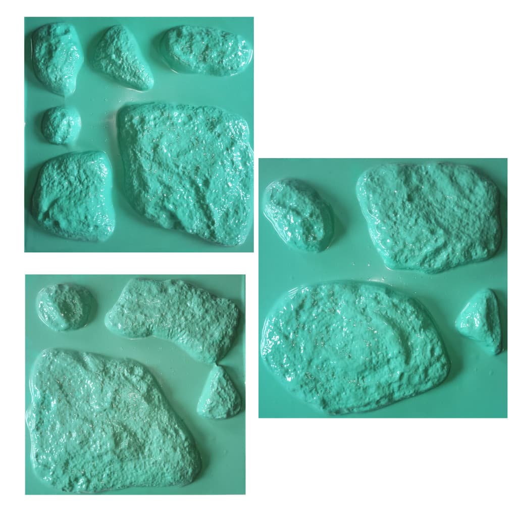 Kit com 14 Formas de Gesso e Cimento 3d Pedras MZ Moldes