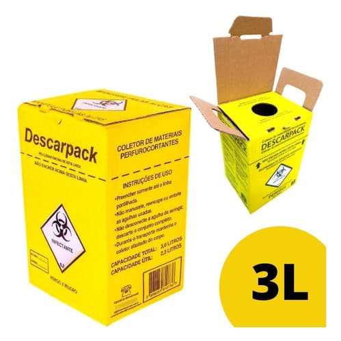 Coletor 3 Litros  Descarpack - 1 Unidade