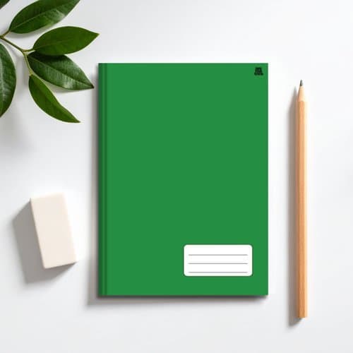 Caderno Pequeno Costurado Capa Dura Verde Anotações Escolar Resistente Prático Diário