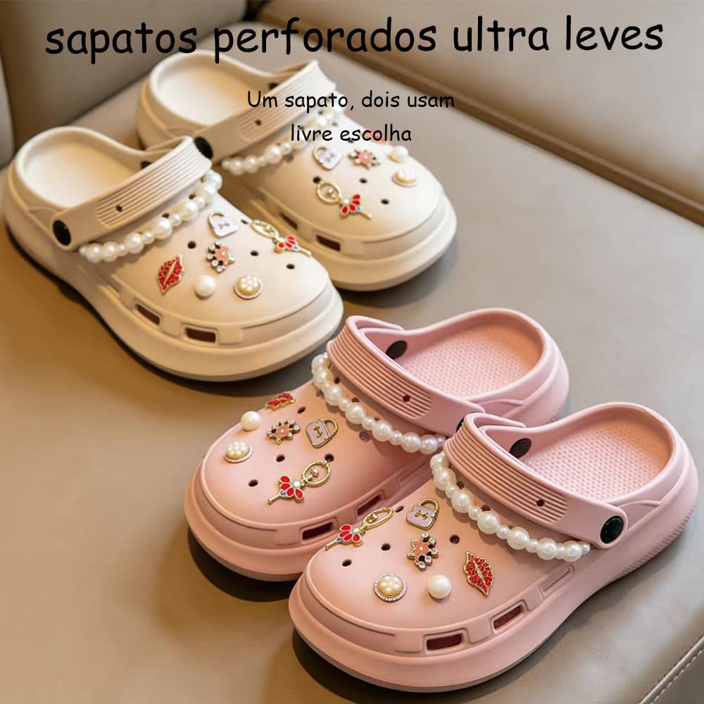 Sapatos de praia A sola Grossa pantufa Sandália Anticolisão e abrasão Chinelos fechados Desodorante Buracos e sapatos