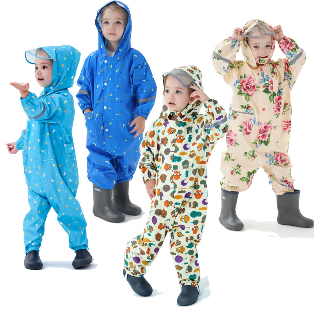 Crianças capa de chuva de uma peça meninos meninas crianças jardim de infância tridimensional crianças bebê refletir