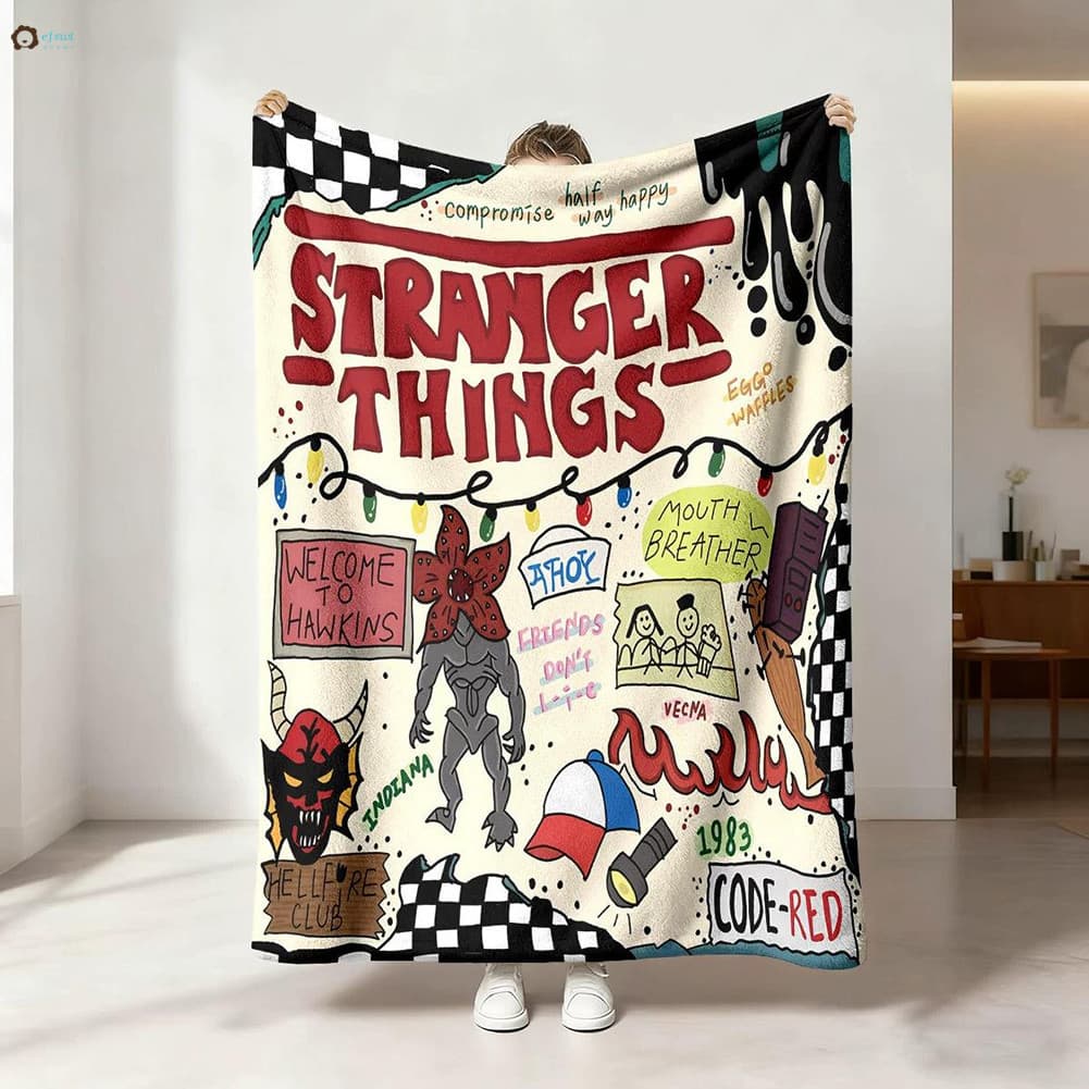 Cobertor De Flanela Com Tema Da 5a Temporada Stranger Things Para Adultos Mercadoria Oficial . Ventilador De Sala De Est