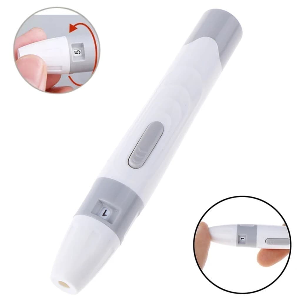 Caneta Lancetadora Universal Regulável LA100 para Furar Dedo Indolor Medir Glicemia Diabetes - Bioland