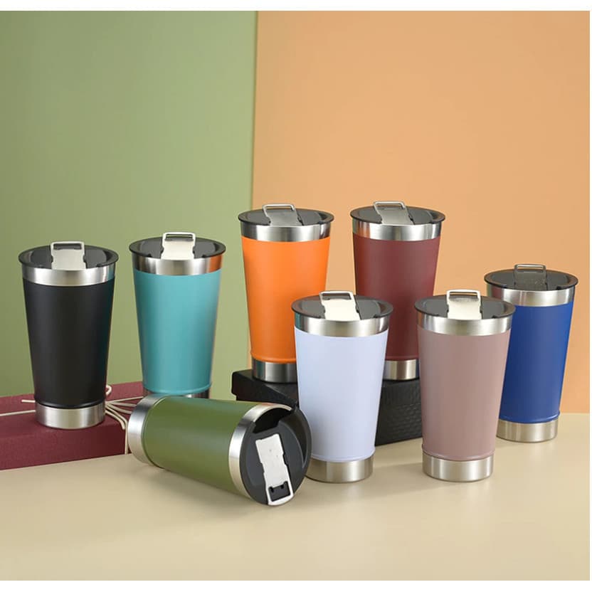 Copo Termico quente e gelado Inox C/ Tampa E Abridor 473ML
