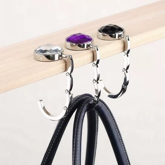 Gancho Suporte de bolsa para mesa portátil em metal dobrável
