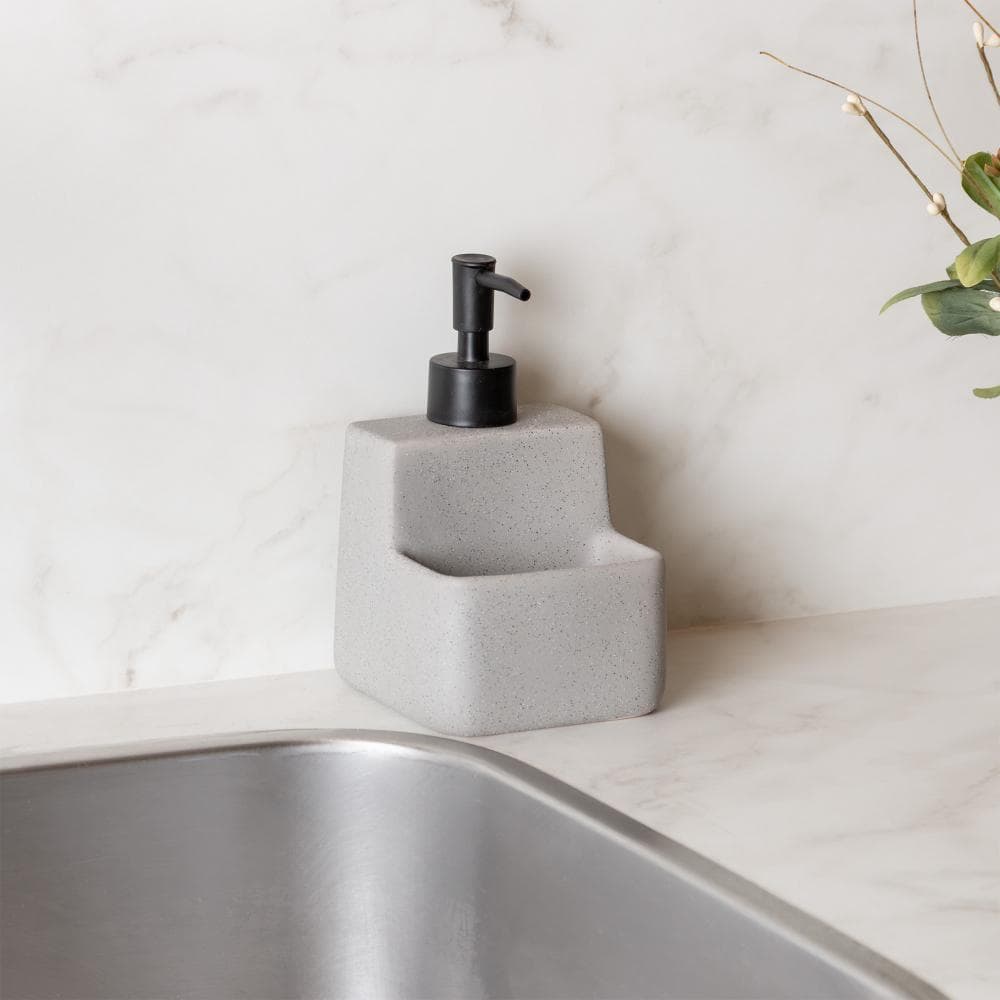 Porta Detergente Líquido Lyor Granilite com Suporte Cinza
