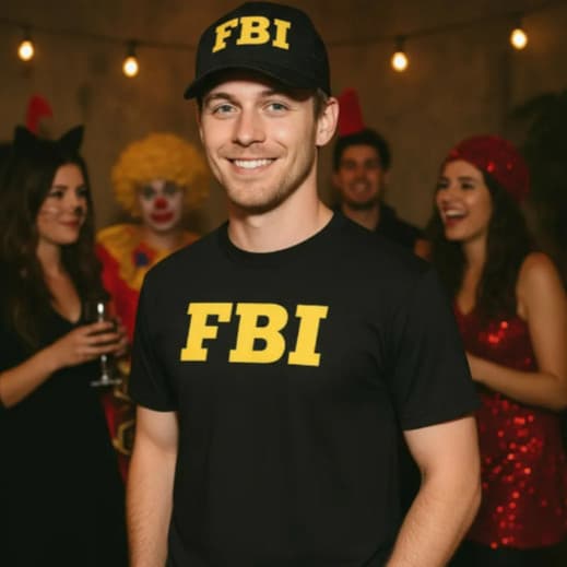 Camiseta carnaval Fbi Federal Blusa Police Swat Festa Fantasia Camisa