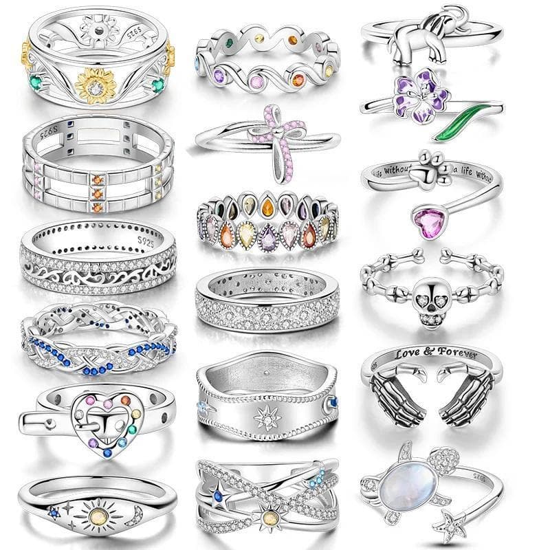 Anel De Casamento Colorido De Prata 925 , Zircônio Brilhante Feminino Popular , Joia Amigo Aman