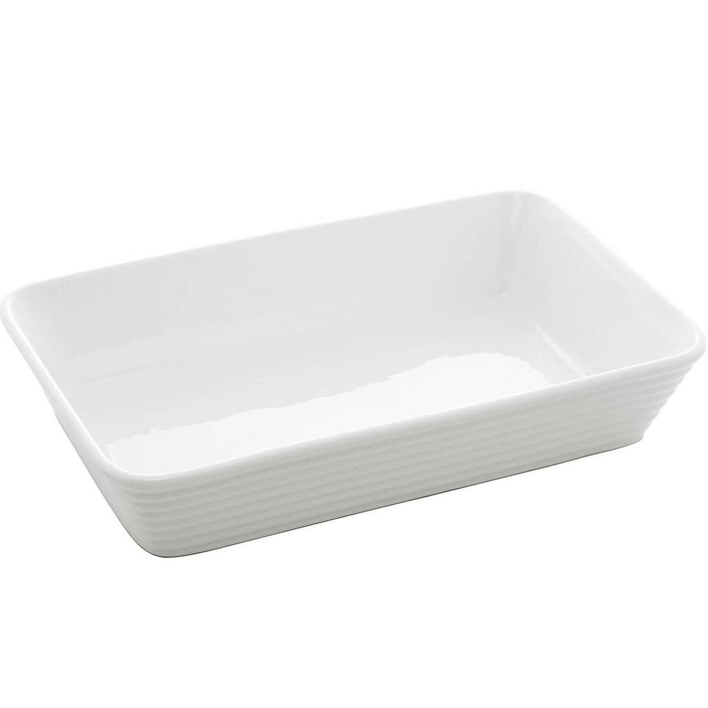 Travessa de Porcelana Branca 750ml Refratário Pequeno Retang