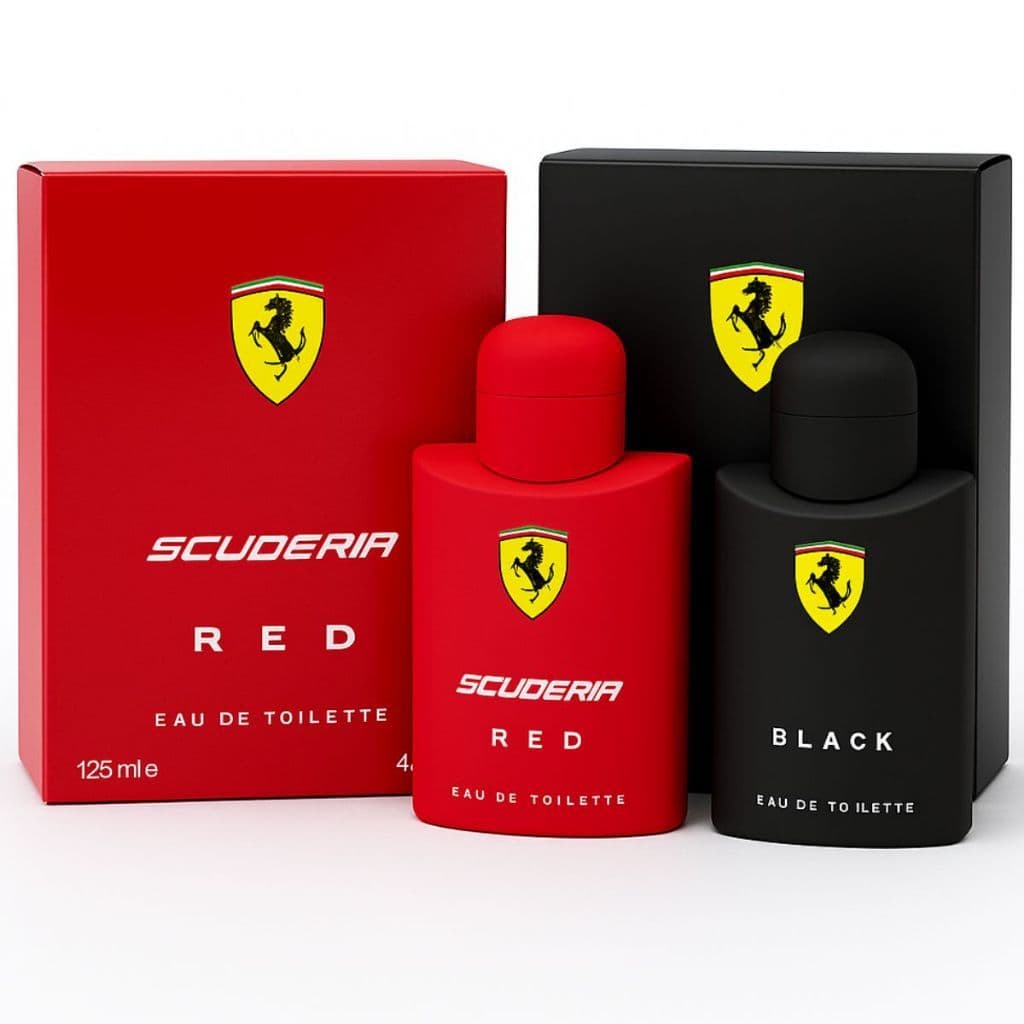 Kit até 02 Perfumes 100 Ml Ferrari Red + Black  kit Luxo Masculino Perfume Masculino