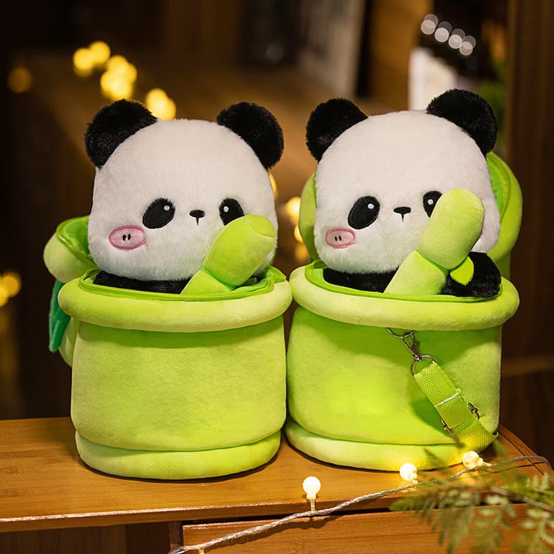 Bolsa Crossbody De Panda Com Tubo De Bambu Criativa De Pelúcia Para Meninas De Ombro Em Formato Macio Boneca Acessório K