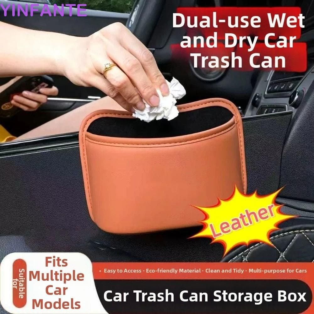 Suporte De Copo Para Carro YINFANTEWN , Caixa De Armazenamento De Porta De À Prova D'água De Couro , Design De Clipe , L