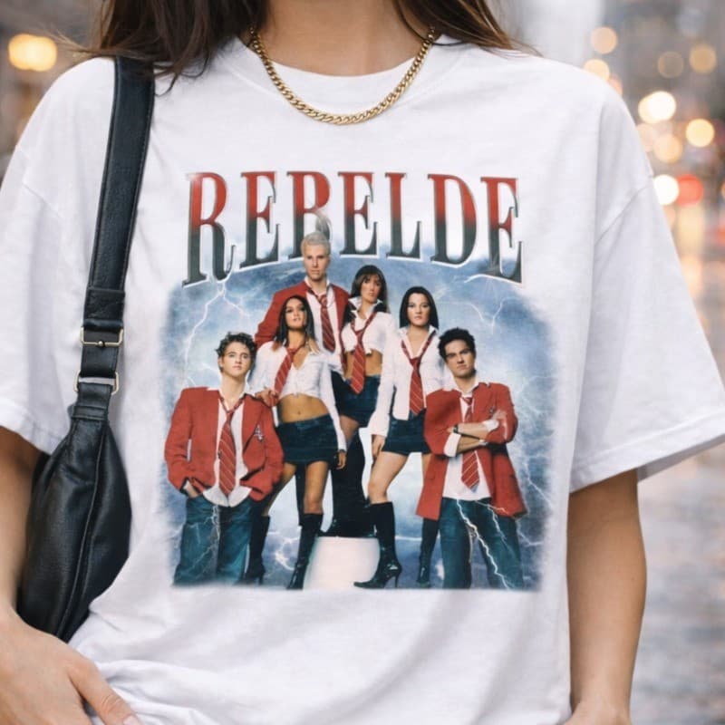 Camiseta Estampada T-shirt Unissex 100% Algodão Confortável Grupo RBD Rebelde Integrantes Blusa Básica