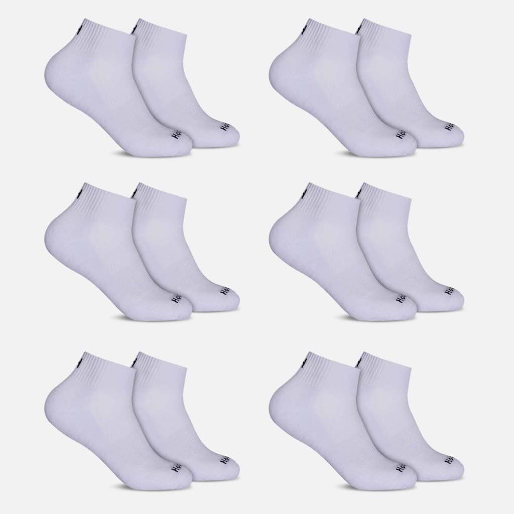 Meias Esportivas Cano Curto de Algodão Kit 6 Pares Elastano Calcanhar Verdadeiro Confortáveis Hoahi