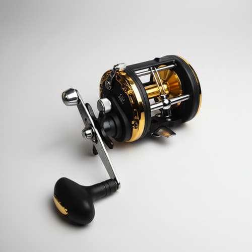 Carretilha Perfil Alto Fleming Saurus 200-drag 15kg Direita Preta / Dourado Direito
