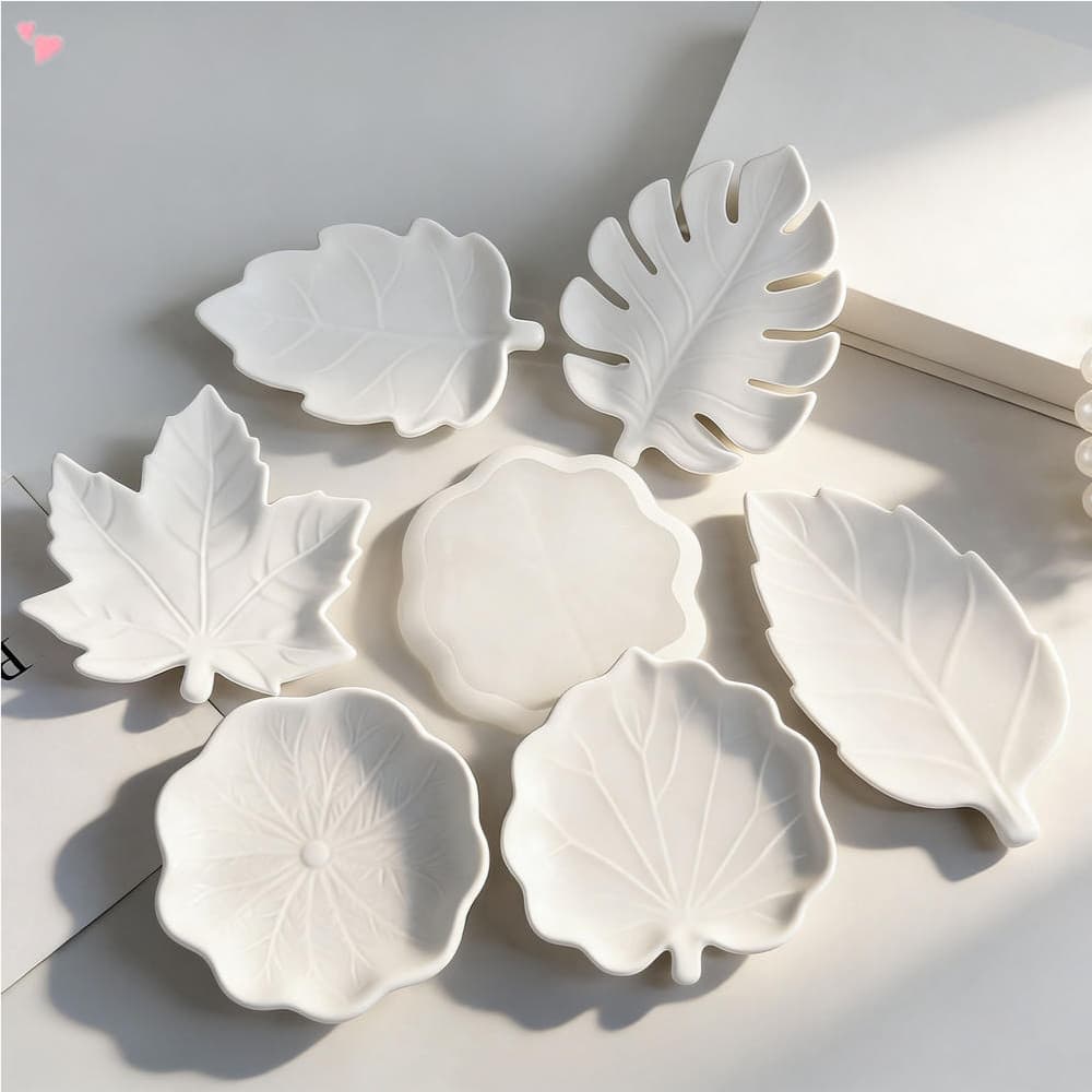 Moldes De Bandeja De Resina Folhas Molde De Silicone Placa De Joias Irregular Suporte De Vela Forma Exclusivas Epóxi Par