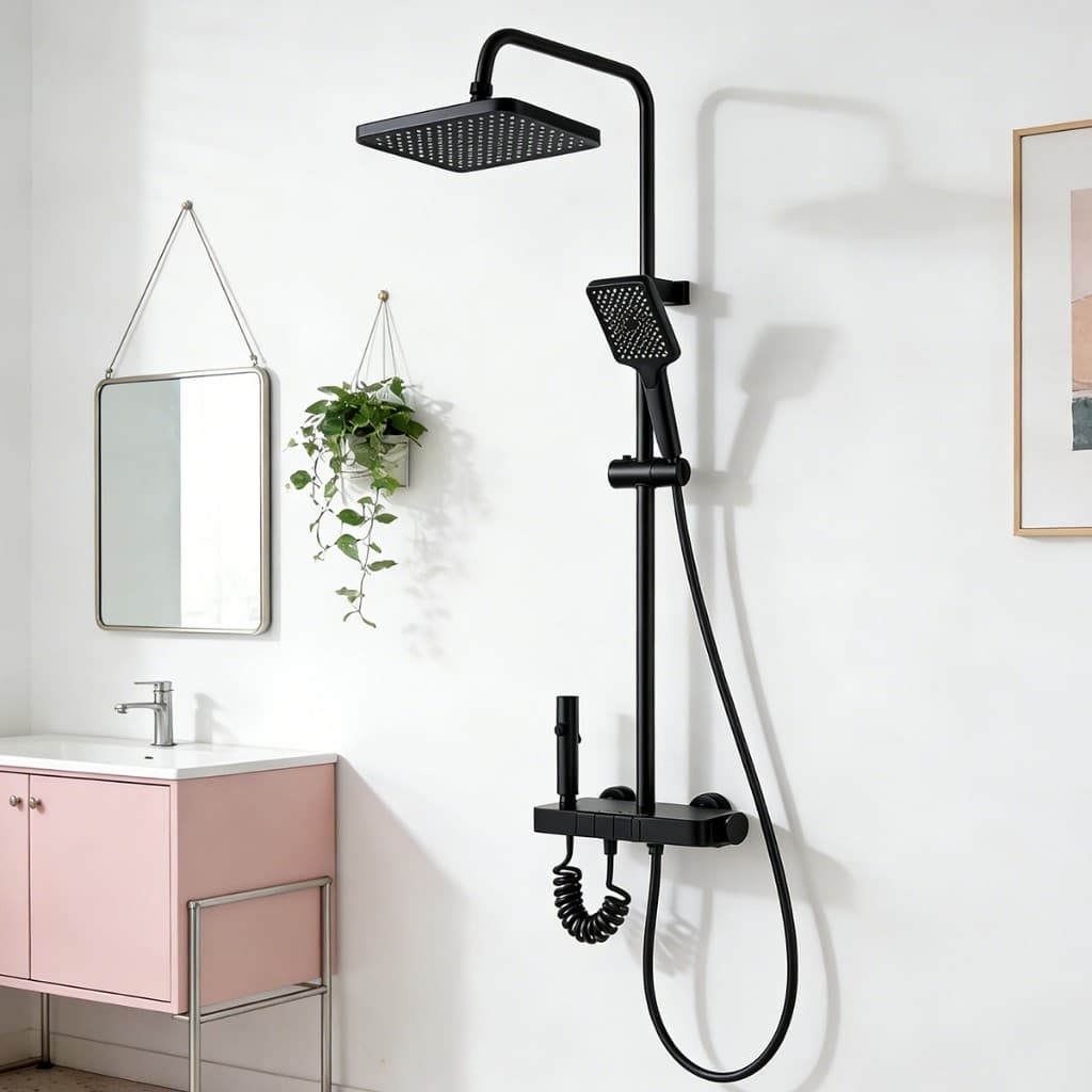 Compatível Com Aquecedores De Água A Gás/Elétricos , Chuveiro Display Digital De Função Dupla + Conjunto De Torneira De