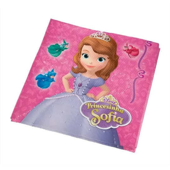 Guardanapo Descartável Sofia The First c/16 Unidades Decoração Festa Infantil Tema Personagem