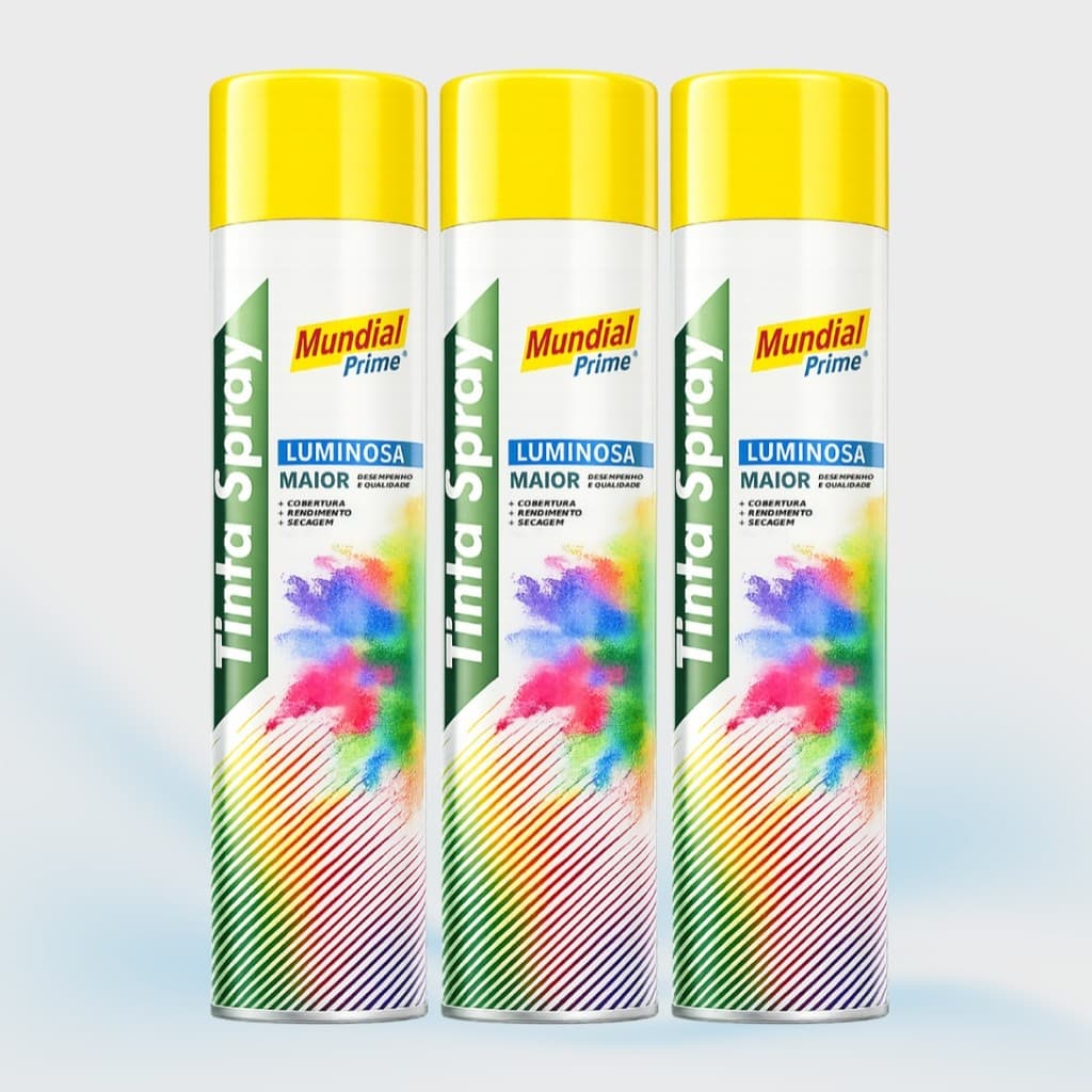 Tinta Amarela Luminosa Spray Alto Rendimento Aplicação Fácil Acabamento Superior