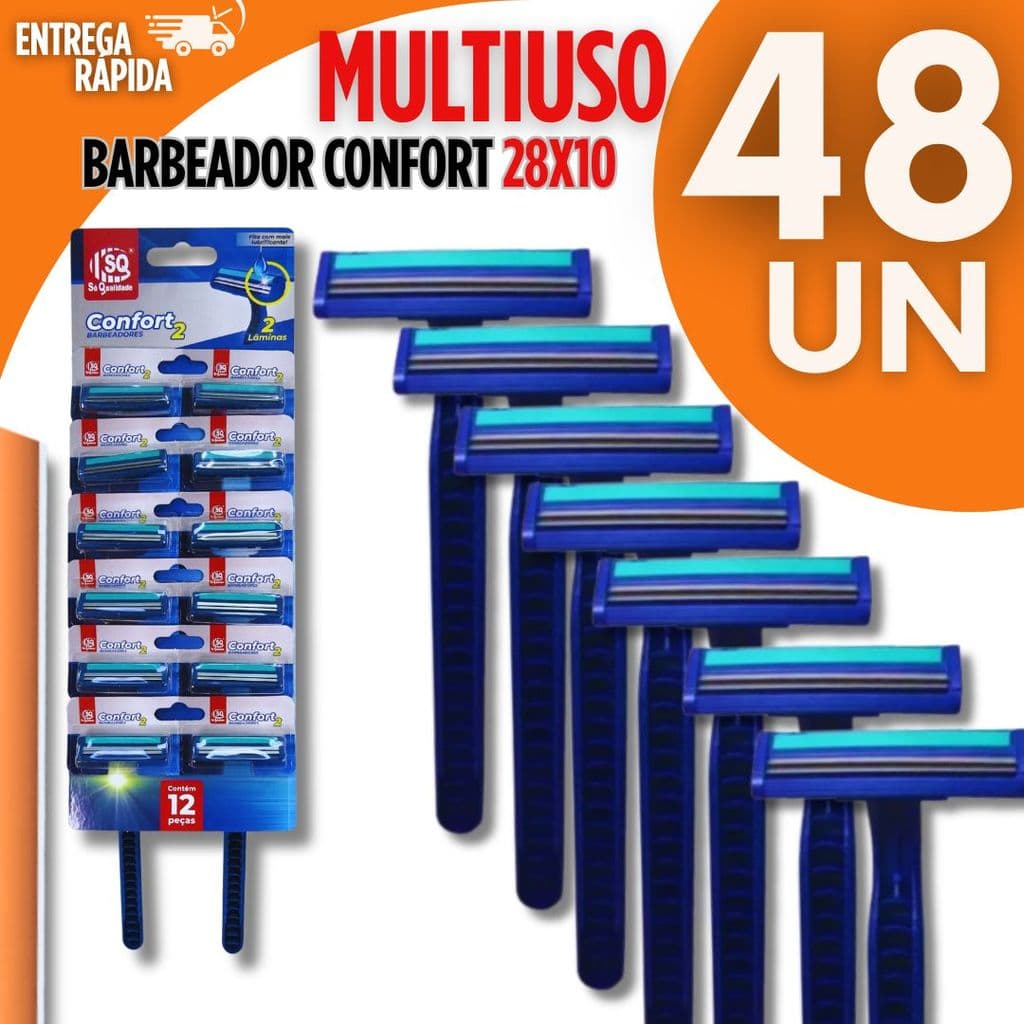 Combo de Barbeador Aparelho de Barbear Descartável com 2 Lâminas e Fita Lubrificante Navalha Azul
