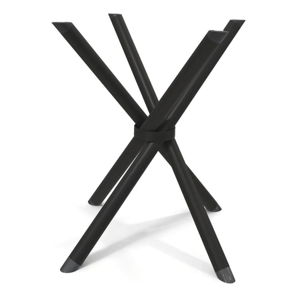 Base de Mesa Pé Aço Preta Reforçada Mesa Redonda ou Quadrada 4 Lugares