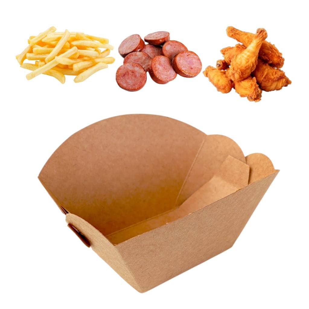 50 Barca Kraft Embalagem Porção Fast Food Batata Calabresa
