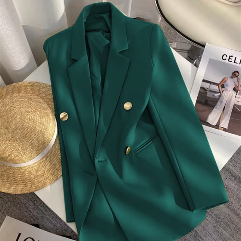 Blazer Feminino 2026 Primavera e Outono Nova Moda Estilo Coreano Corte Solto Estilo Universitário Jaqueta Feminina Tendê
