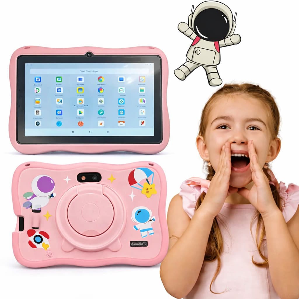Tablet Infantil Educativo 7 Polegadas WiFi Capa Protetora Suporte Tablet para Crianças