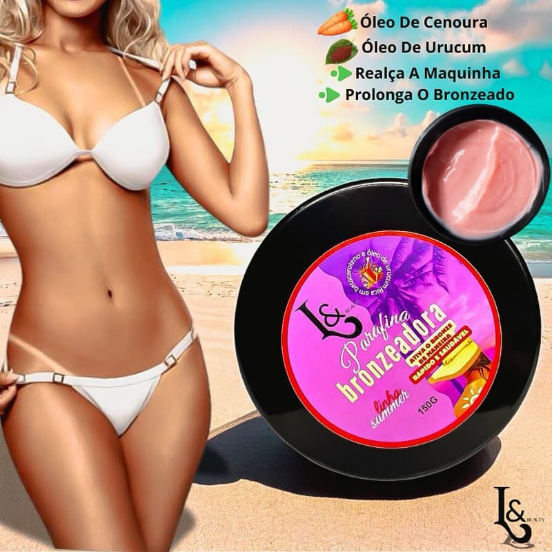 Parafina Bronzeadora Acelerador Marquinha de fita150g L&Beauty