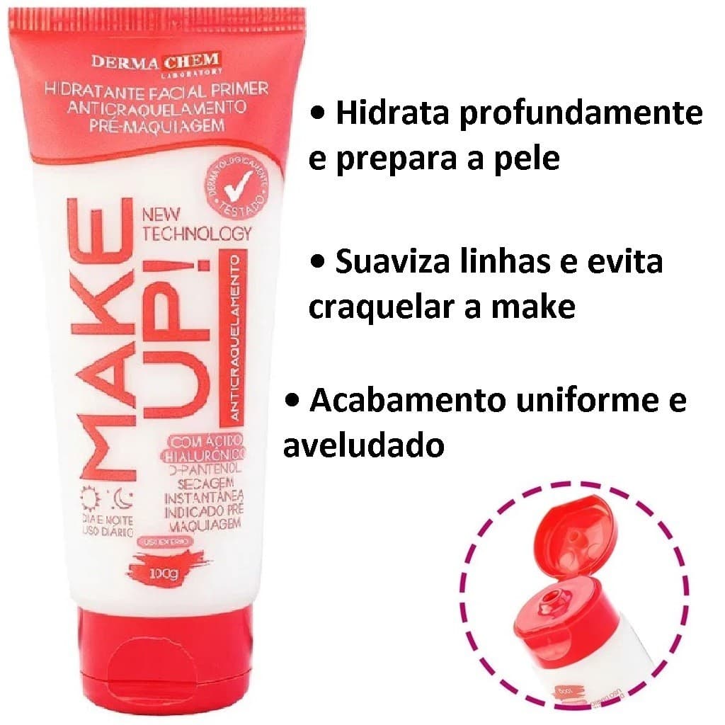 💦 Hidratante Facial Primer Dermachem Anti Craquelar 🌸