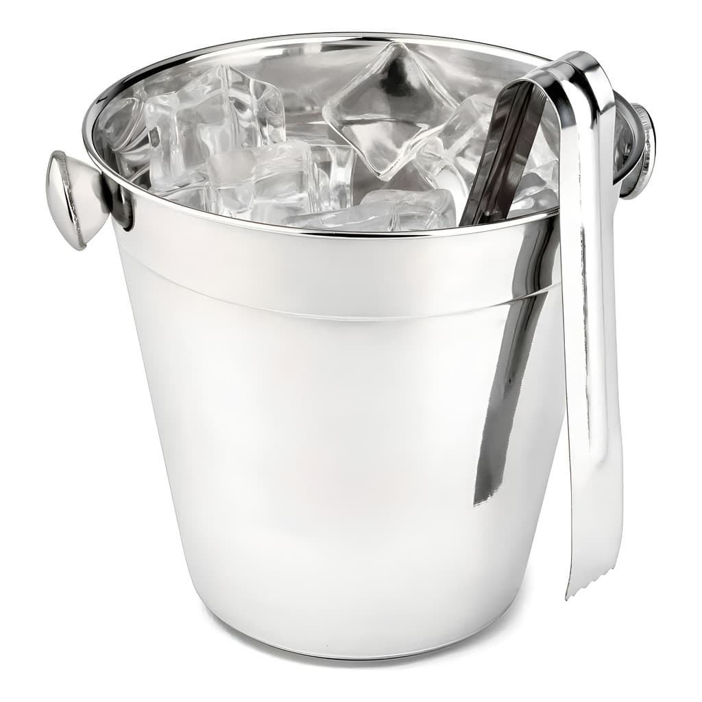 Balde 1 Litro + Pegador Gelo Inox Bebidas Whisky Kit