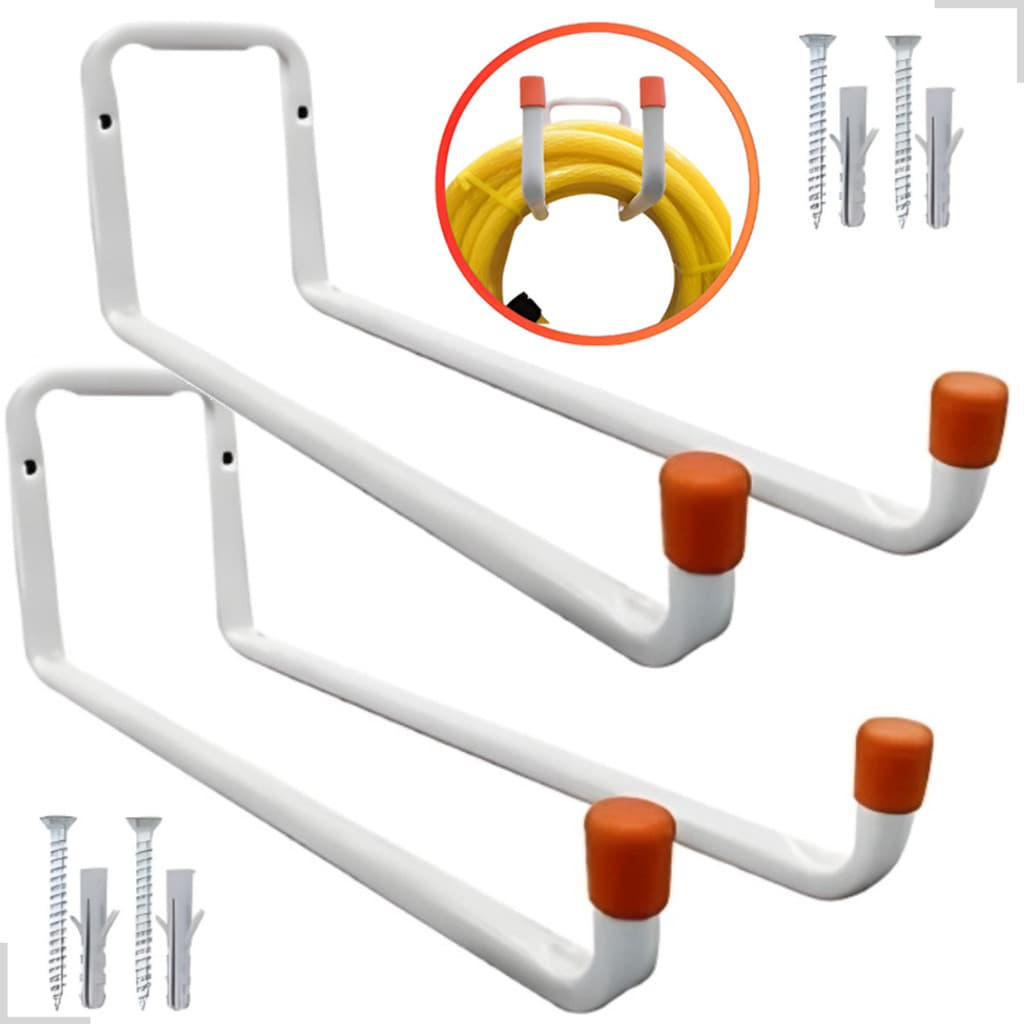 Kit 2 Suporte Gancho Para Pendurar Escada Na Parede 30 Cm Até 10kg Reforçado Aço Mangueira Cadeira