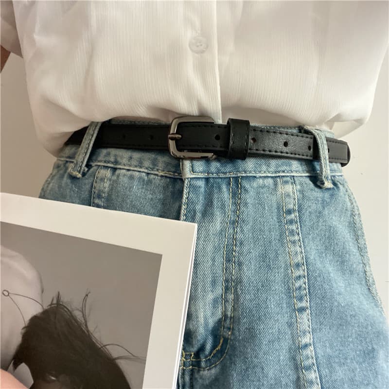 Coreano coreano moda All-Match preto pequeno cinto influenciador ins estilo cinto fino feminino estudante Jeans cinto de
