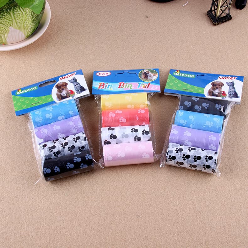 Suprimentos para animais de estimação, ecologicamente correto, cães, gatos, impresso, saco de lixo colorido para animais
