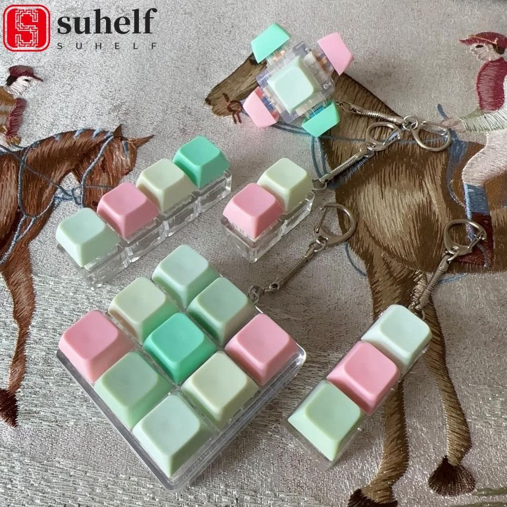 Teclado De Dedo SUHELF , Botão Chave 2/3/6/9 Teclas Fidget Keychain , Keycap Gadget Passe O Tempo Pinch Toy