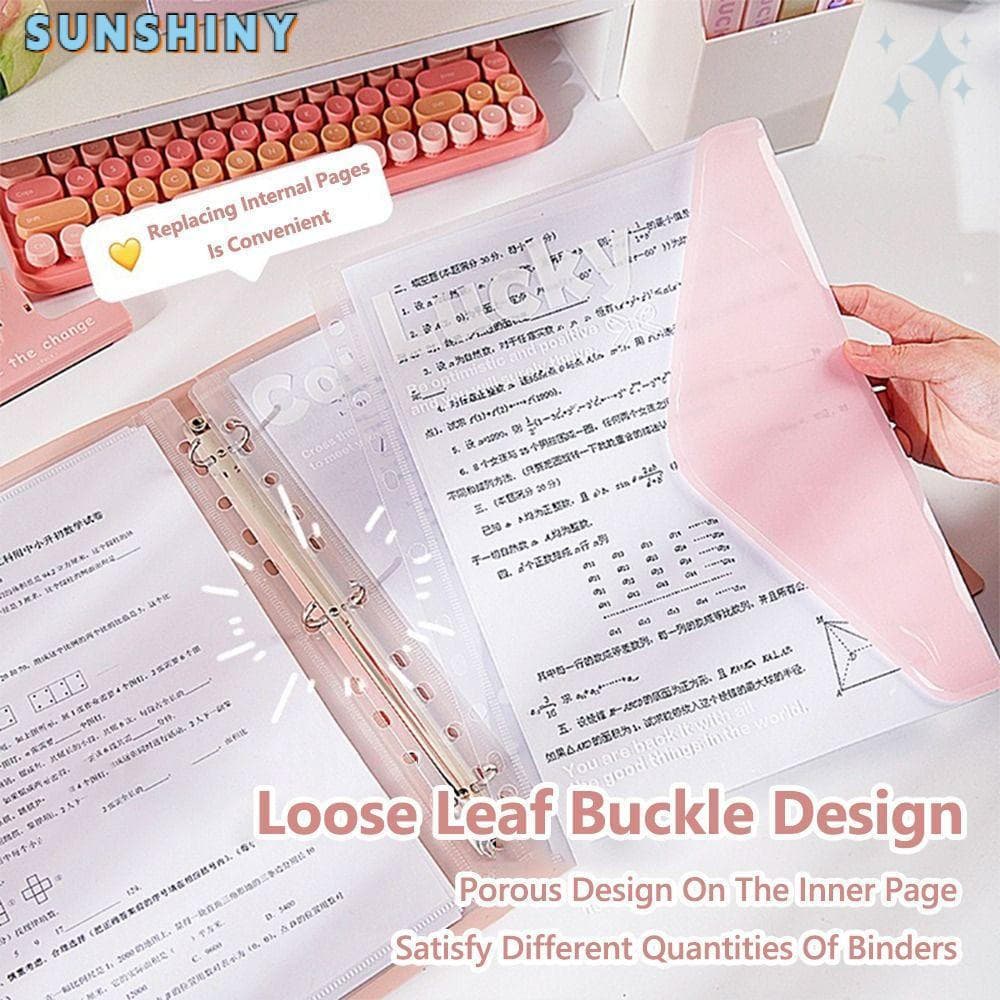 Pasta De Arquivo SUNSHINY A4 , Livro De Dados Transparente De Papelaria Para Estudantes , Saco Removível De Armazenament