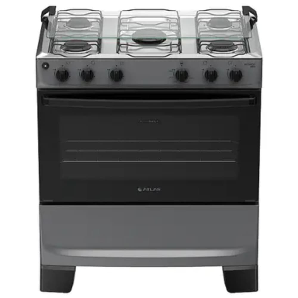 Fogão Mônaco Plus 5 Bocas Automático Mesa de Inox Forno Atlas